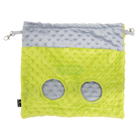 Große Minky-Fleece-Heubox für Kleintiere - lime und grau