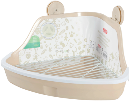 ZOLUX kleine beige Eckkatzentoilette mit Gitter