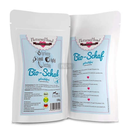 Leichtes Nassfutter geeignet für Igel Herzens Hund Bio Schaf (Lamm) Grain Free 130g