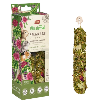 2 Kolben Broccoli-Pink Smacker für Nager und Kaninchen