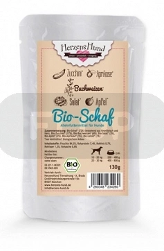 Leichtes Nassfutter Herzens Hund Bio-Schaaf (Lamm) - geeignet für Igel 130g